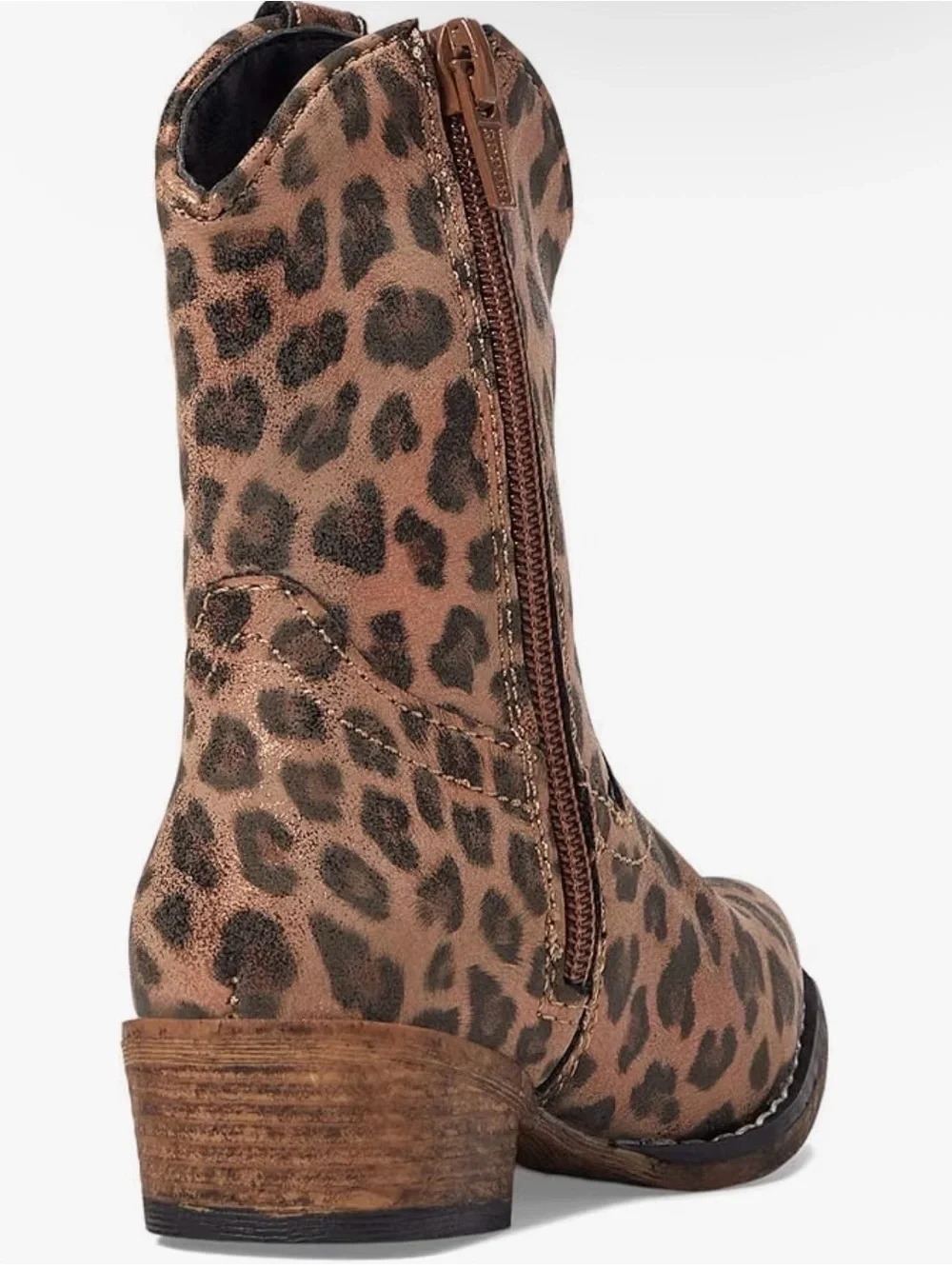 Roper Kids Leopard-Print Western Boots - Metallic Brown Girls size 7
